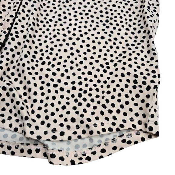 Kate Spade Pajama Top Womens XL Pink Polka Dot Notch Collar Short Sleeve Stretch - Picture 3 of 8